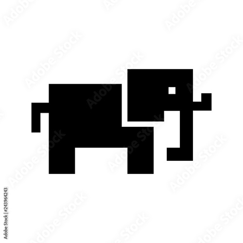 Elephant logo. Funny Icon. Cute mammal symbol. Vector Eps 10.