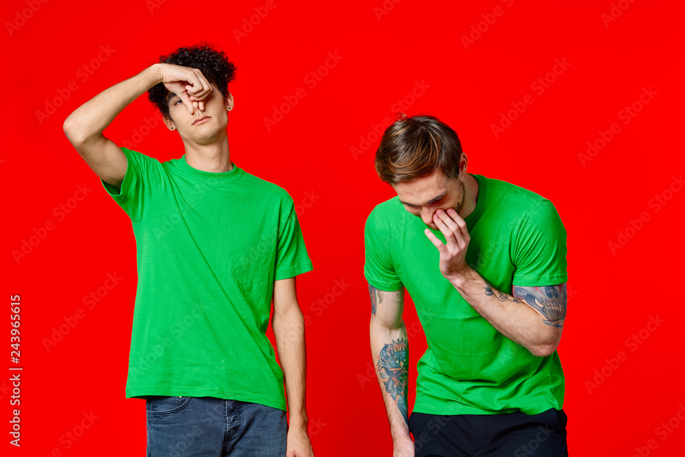 Fototapeta premium friends on a red background