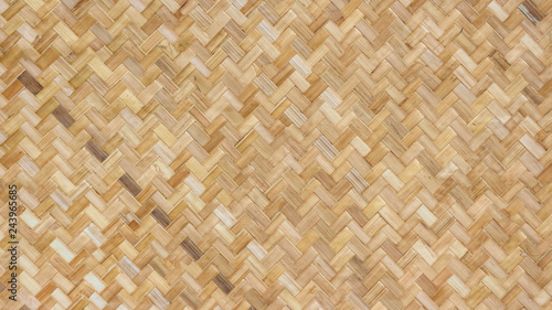 natural weaving bamboo rattan texture wall background.