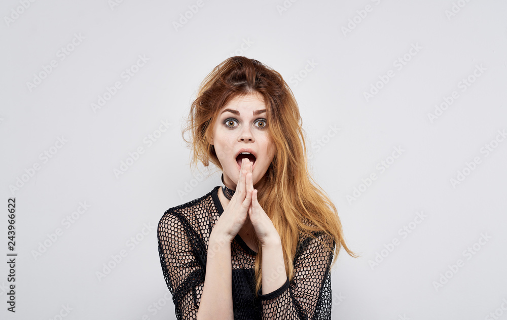 surprised woman beautiful with make up surprised woman beautiful with make up