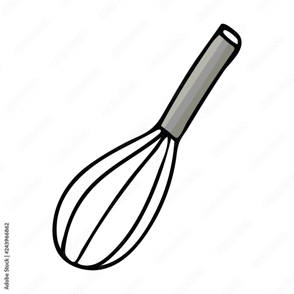 Hand Drawn Kitchen Whisk Whipping Tool For Baking Doodle Style Sketch  Vector Stock Illustration - Download Image Now - iStock