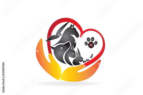 Logo pets veterinary care business card