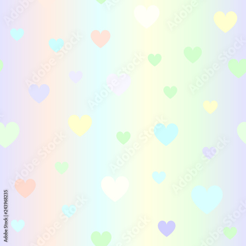 Glossy heart pattern. Seamless vector love background
