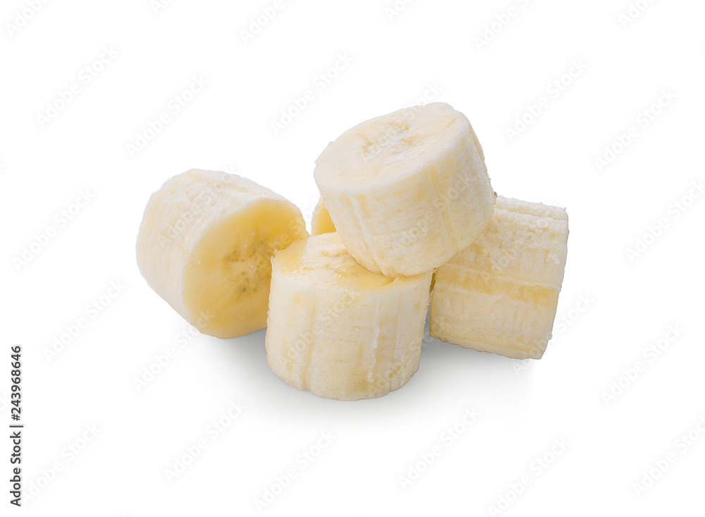 Banana slice isolated on white background. Banana slice isolated on white background.