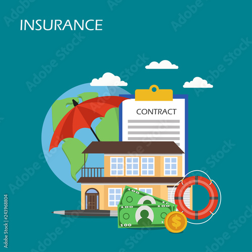 Insurance concept vector flat style design illustration