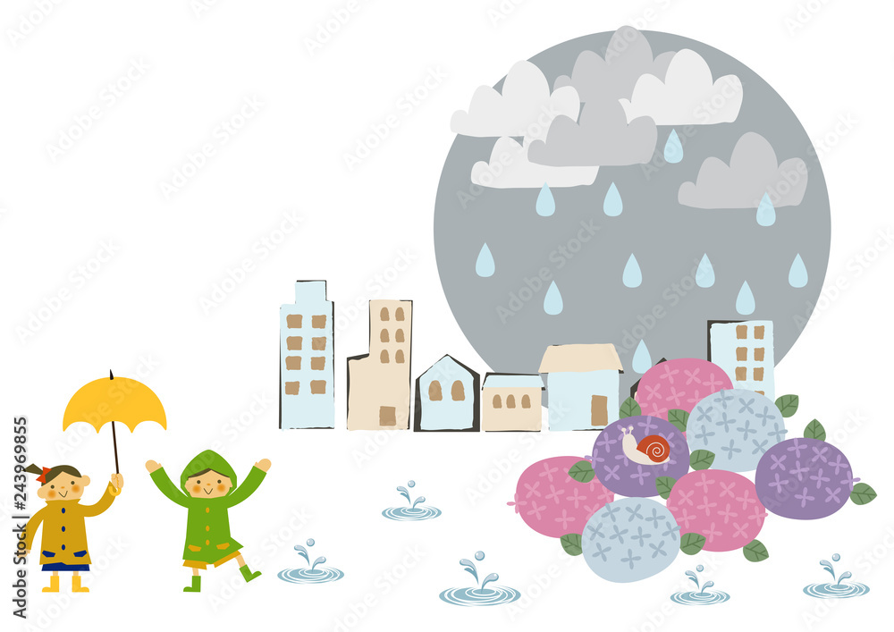 レインコートを着た子供 雨のイメージイラスト 梅雨の季節の為のイラストレーション 子供と雨のイラストレーション 季節のクリップアート Stock Vector Adobe Stock レインコートを着た子供 雨のイメージイラスト 梅雨の季節の為のイラストレーション 子供と雨のイラストレーション 季節のクリップアート Stock Vector Adobe Stock