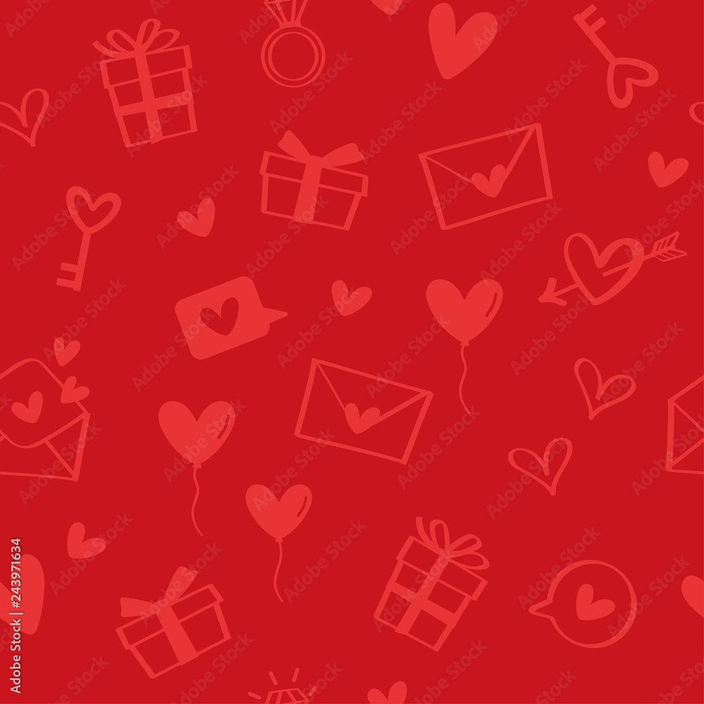 Seamless pattern of Valentine icons Seamless pattern of Valentine icons