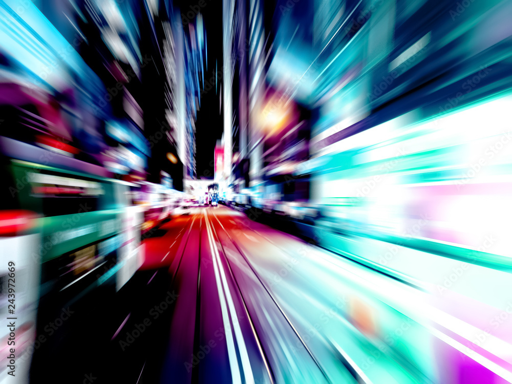 Abstract image of night traffic light trails in the city Abstract image of night traffic light trails in the city