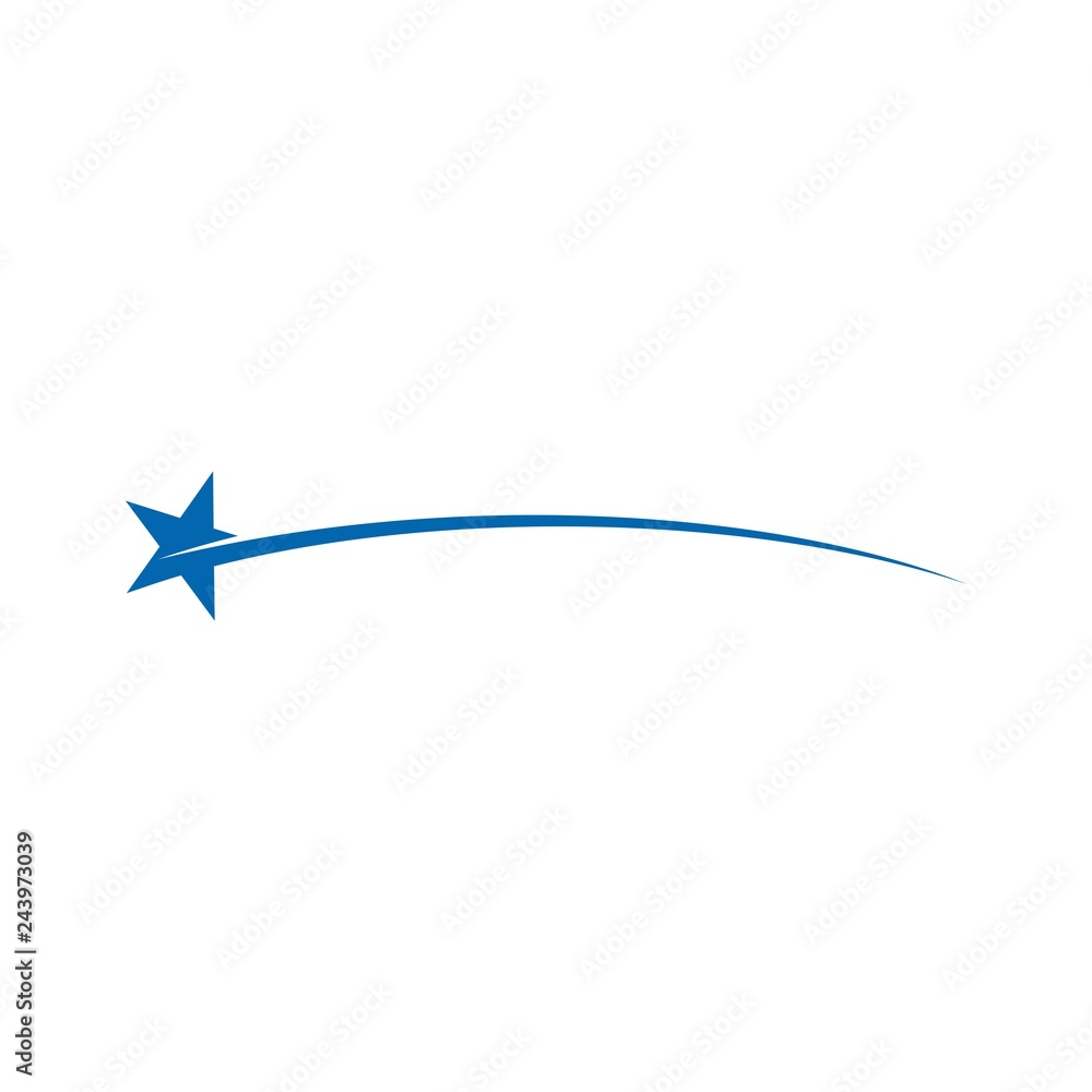 Star with tail. Comet. vector logo. - obrazy, fototapety, plakaty 