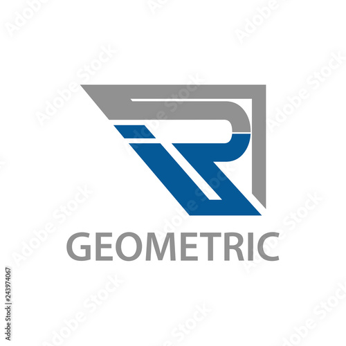 Geometric initial letter ir logo concept design. Symbol graphic template element