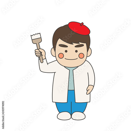 男性キャラクター画家