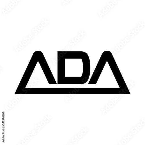 letter ADA vector logo.
