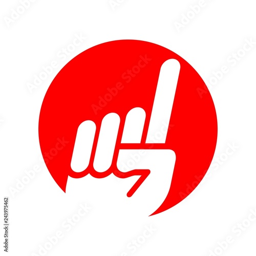 finger hand vector logo. index finger.