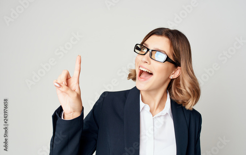 business woman pointing at an empty seat