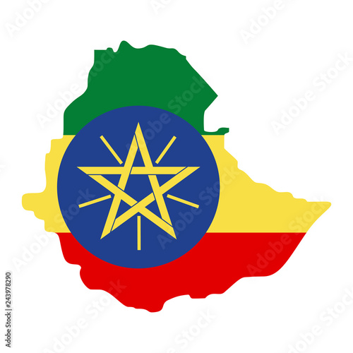 map of Ethiopia - flag