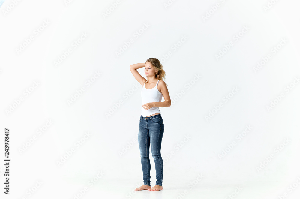 woman on isolated white background woman on isolated white background