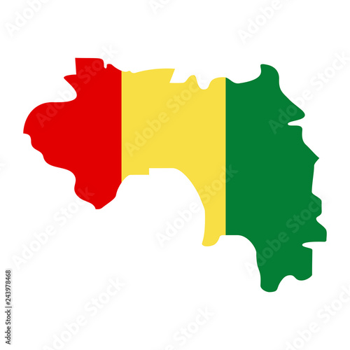 map of Guinea - flag