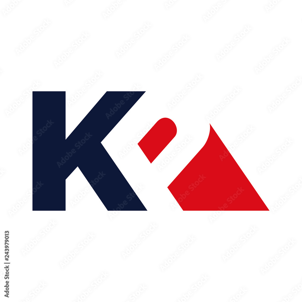 letter K and P vector logo - obrazy, fototapety, plakaty 