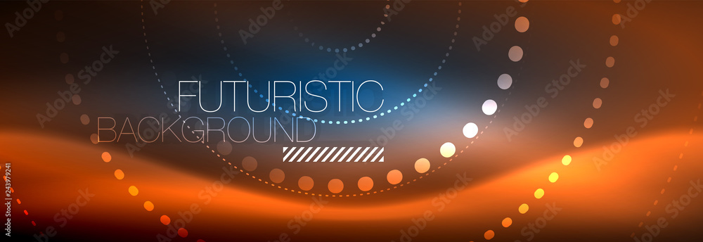Glowing neon circle line dots, round line design, abstract style on black background. Neon abstract round circles Magic neon lights and glowing dots Glowing neon circle line dots, round line design, abstract style on black background. Neon abstract round circles Magic neon lights and glowing dots