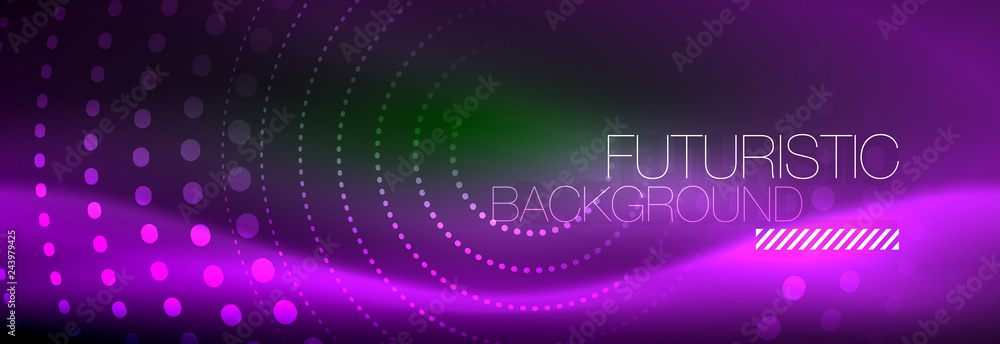 Vector purple neon dotted circle background Vector purple neon dotted circle background