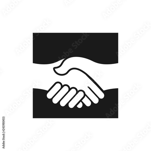 shakehand vector logo. agreement symbol.