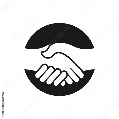 shakehand vector logo. agreement symbol.