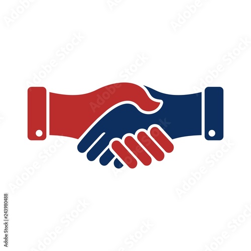 shakehand vector logo. agreement symbol.