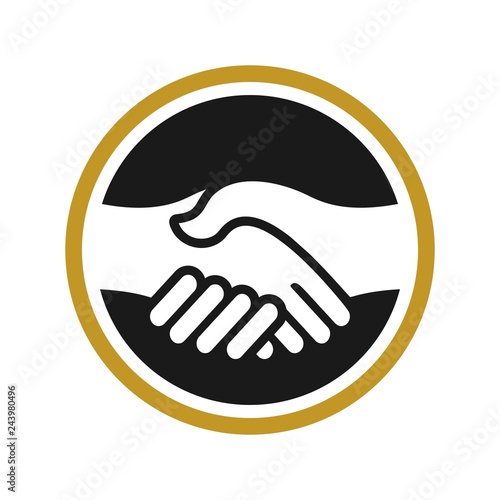 shakehand vector logo. agreement symbol.