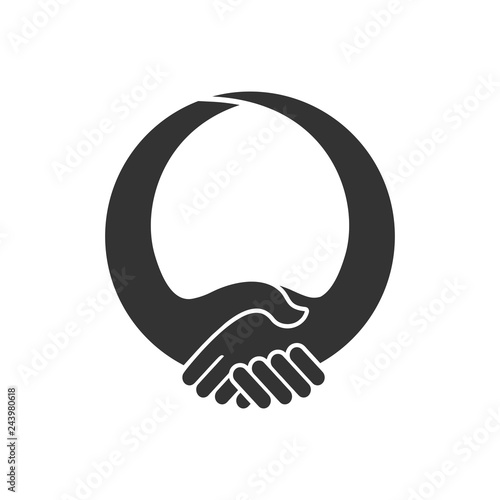 shakehand vector logo. agreement symbol.