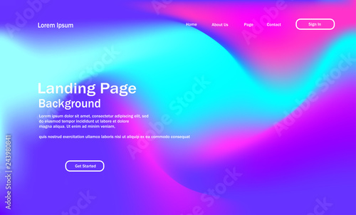 gradient shapes composition landing page background with wavy geometric style vector