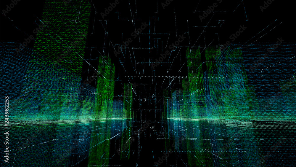 3D Smart digital city built with binary code , futuristic smart technology and connection network concept . 3D Smart digital city built with binary code , futuristic smart technology and connection network concept .
