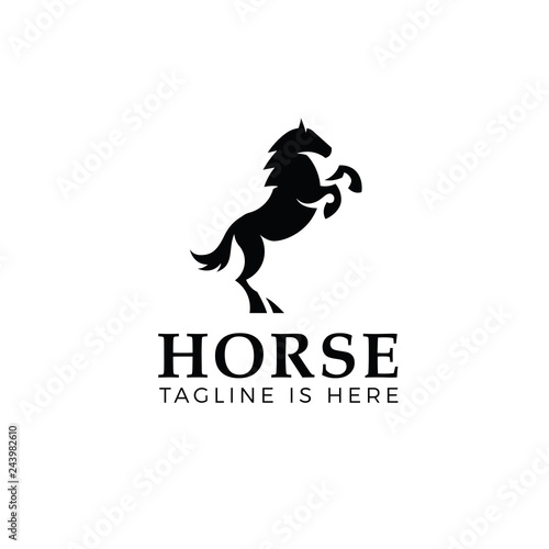 Prancing horse template isolated on white background
