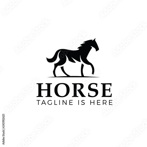 Elegant walking horse logo template