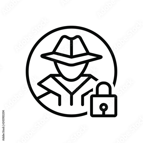 Black line icon for anti theft  photo