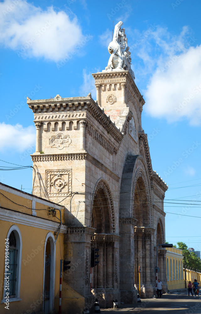 Entrance of Colon Cemetery in Cuba