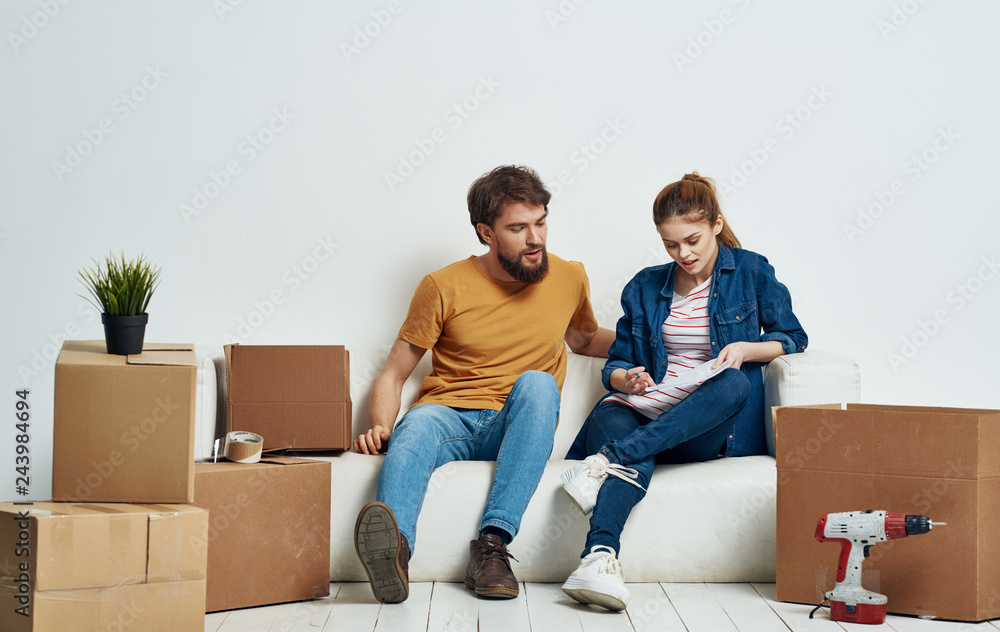 moving to a new apartment a young couple moving to a new apartment a young couple