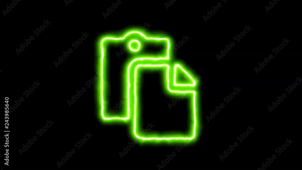 The appearance of the green neon symbol paste. Flicker, In - Out. Alpha channel Premultiplied - Matted with color black The appearance of the green neon symbol paste. Flicker, In - Out. Alpha channel Premultiplied - Matted with color black