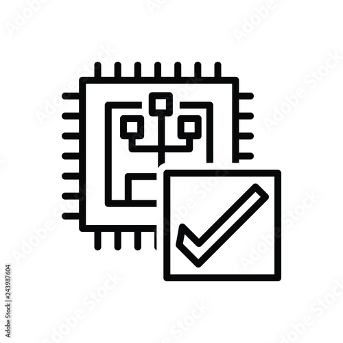 Black line icon for Verify 