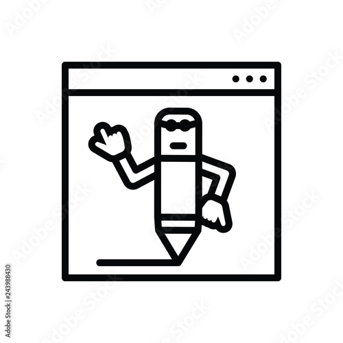 Black line icon for Editor  