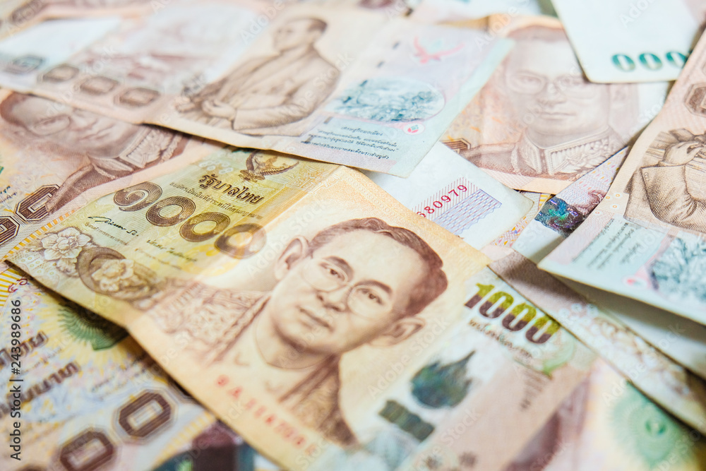 Obraz premium 1000 THB money background close up object of business concept