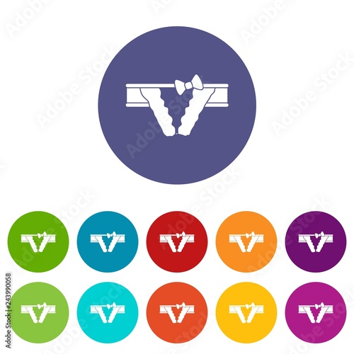 Bikini icons color set vector for any web design on white background