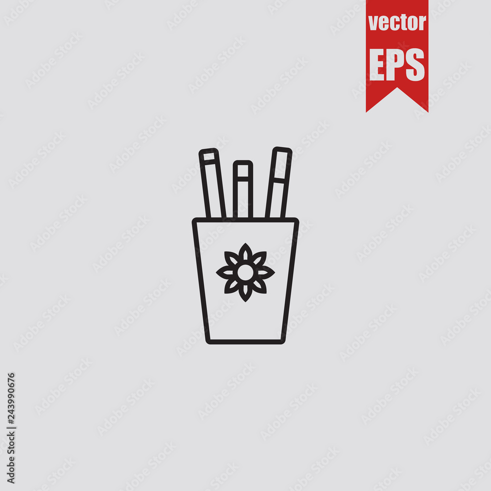 Pencils in a glass icon.Vector illustration. Pencils in a glass icon.Vector illustration.