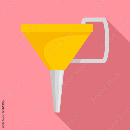Gasoline funnel icon. Flat illustration of gasoline funnel vector icon for web design