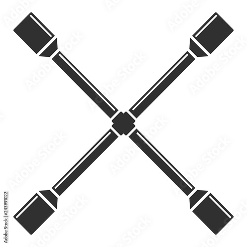 Cross wheel key icon. Simple illustration of cross wheel key vector icon for web design isolated on white background