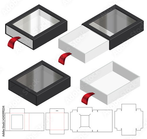 Box packaging die cut template design. 3d mock-up