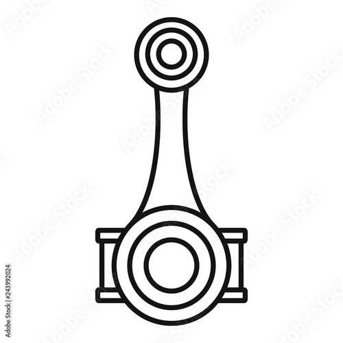 Piston connecting rod shaft icon. Outline piston connecting rod shaft vector icon for web design isolated on white background
