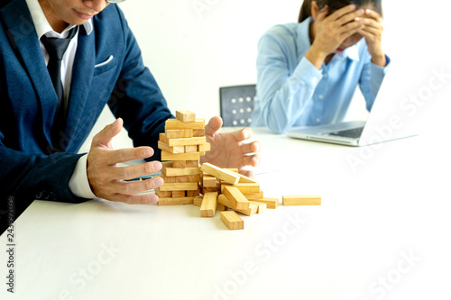 businessman and businesswoman sad wood blog depressed