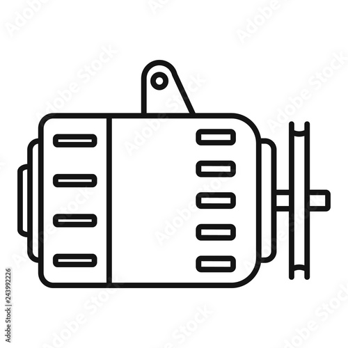 Car alternator icon. Outline car alternator vector icon for web design isolated on white background