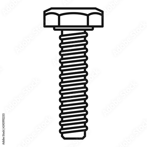 Metal bolt icon. Outline metal bolt vector icon for web design isolated on white background