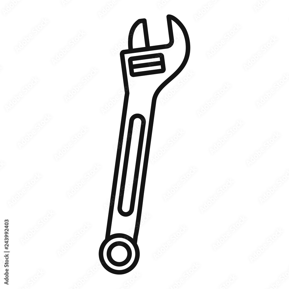 Car adjustable wrench icon. Outline car adjustable wrench vector icon for web design isolated on white background Car adjustable wrench icon. Outline car adjustable wrench vector icon for web design isolated on white background